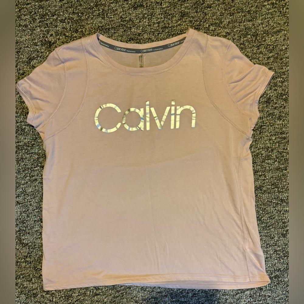 Calvin Klein Performance Cream Graphic Short Sleeve T-Shirt